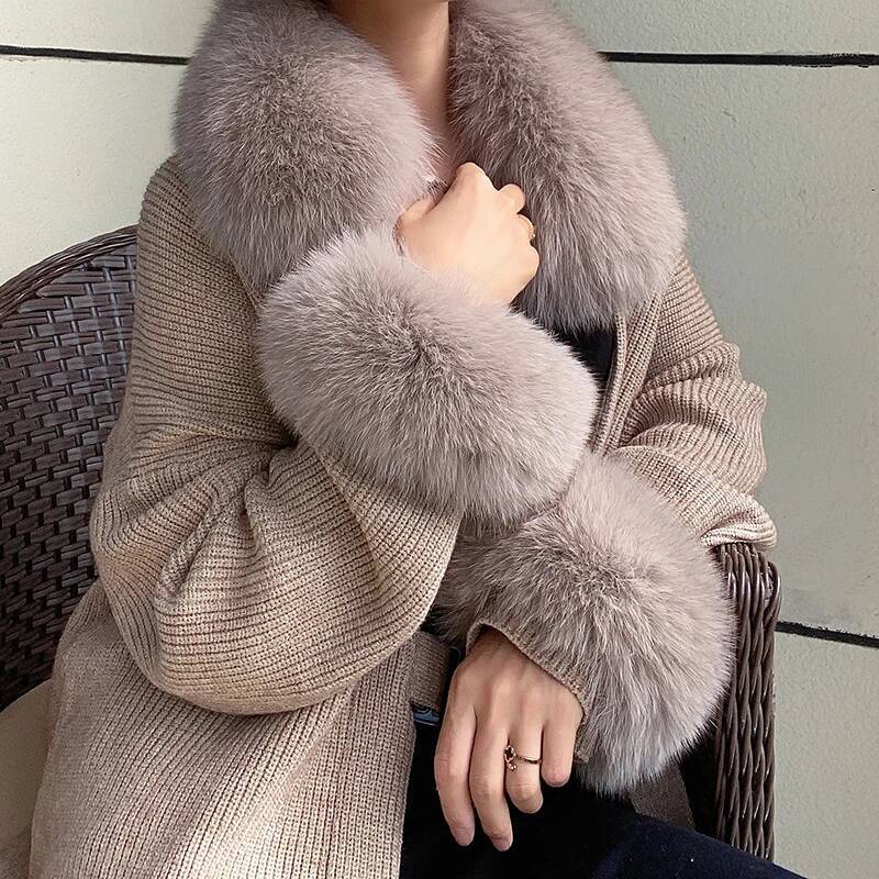 100% Real Fox Fur Collar Winte - Winter Clothing Pk 评论和价格