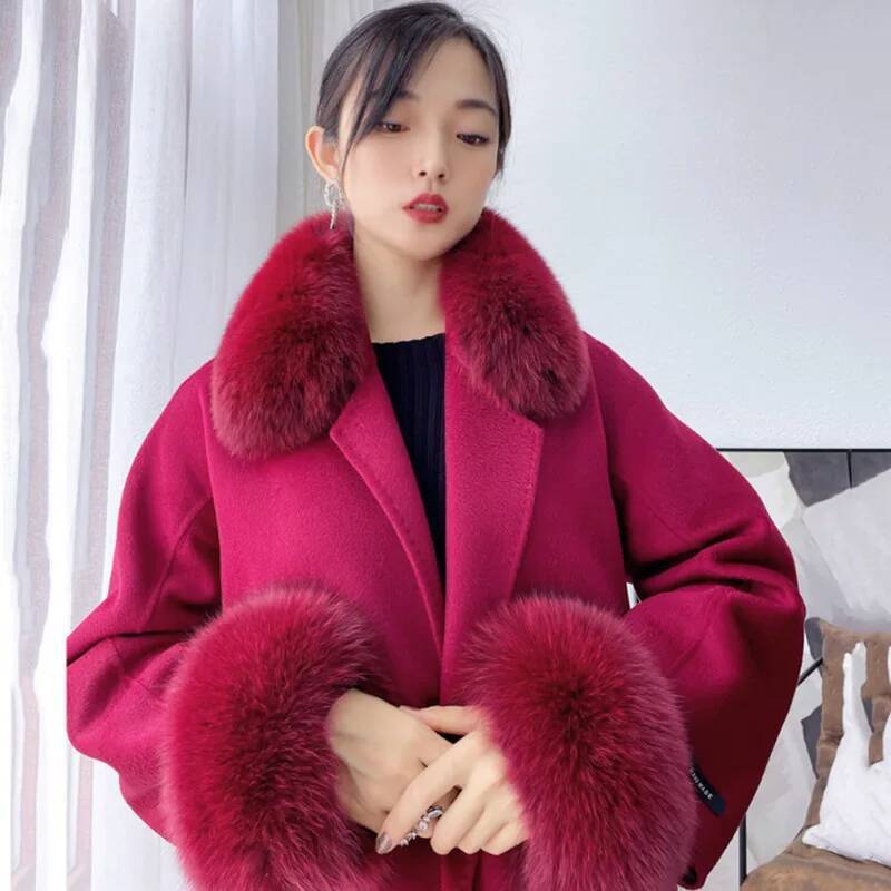 100% Real Fox Fur Collar Winte - Winter Clothing Pk 评论和价格